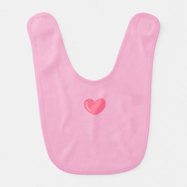 Pink  baby bib (Front)