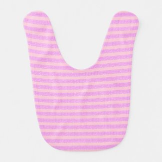 Pink Baby Bib Geometric Stripes 