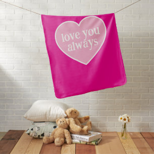Pink Baby Blanket with Heart 