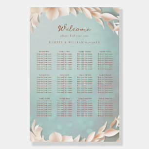 pink baby blue welcome wedding seating chart foam board
