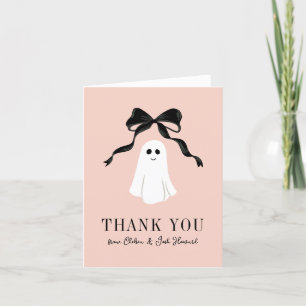 Pink Baby Boo Ghost Halloween Thank You Card