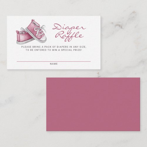 Pink Baby Booties Baby Shower Diaper Raffle