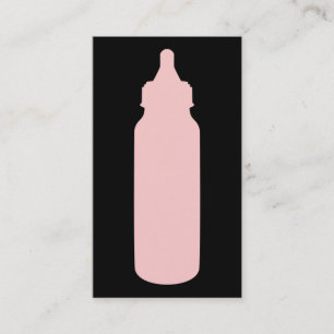 pink baby bottle business card