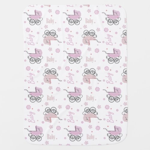 Pink Baby Buggies Baby Blanket