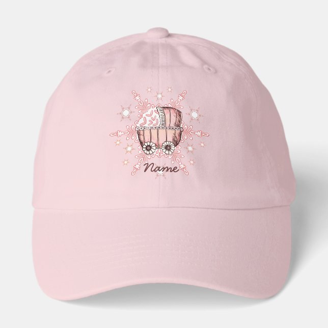 Pink baby buggy hat (Front)
