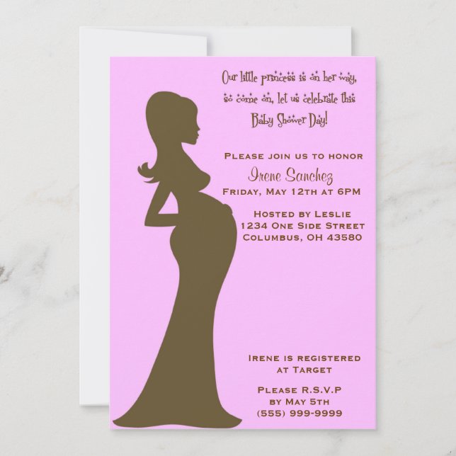 Pink Baby Bump Invitation (Front)