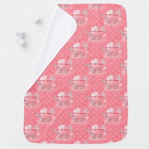 Pink Baby Carriage Baby Blanket