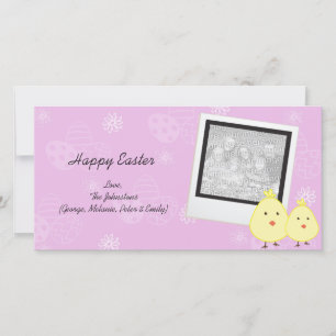Pink Baby Chick Easter Photo Cards