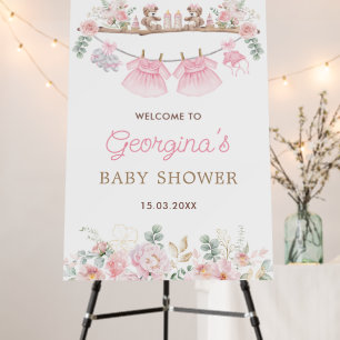 Pink Baby Clothes Twin Girls Nursery Welcome Foam Board