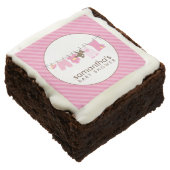 Pink Baby Clothesline Girl Baby Shower Brownie (Angled)