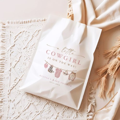Pink Baby Clothesline Little Cowgirl Baby Shower Favor Bag