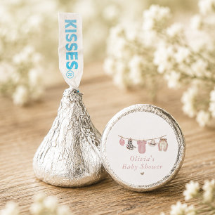 Pink Baby Clothesline Little Cowgirl Baby Shower Hershey®'s Kisses®