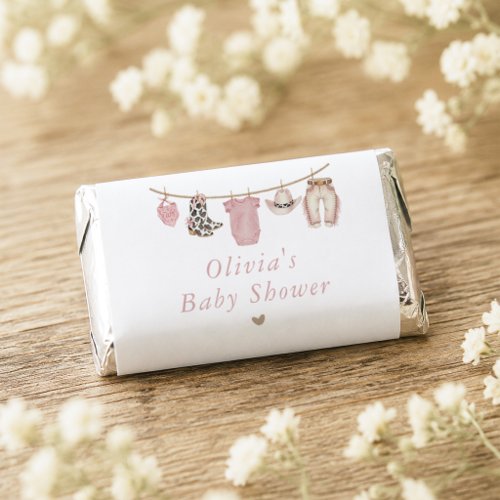 Pink Baby Clothesline Little Cowgirl Baby Shower Hershey's Miniatures