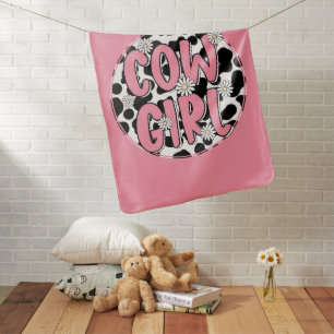 Pink Baby Cowgirl Daisy Cute  Baby Blanket