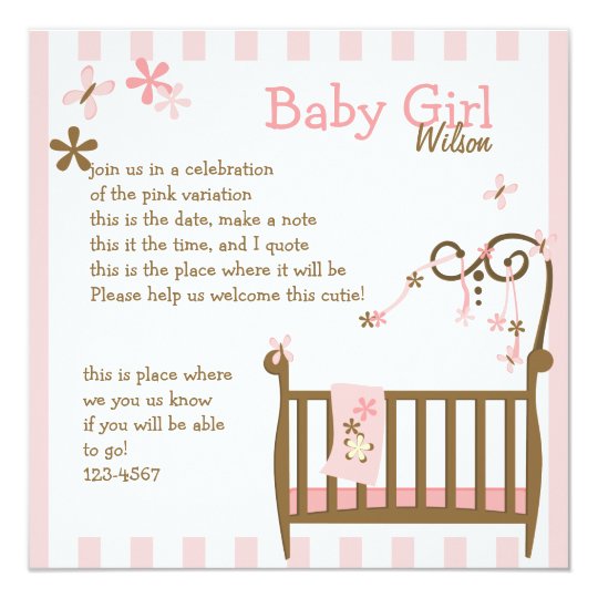 Pink Baby Crib Card Zazzle