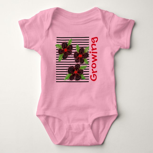Pink Baby Designer Outfit Baby Bodysuit (Front)