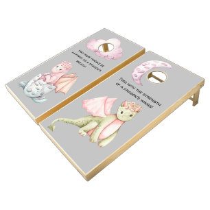 Pink Baby Dragon Fantasy Baby Shower or Birthday Cornhole Set