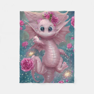 Pink Baby Dragon  Fleece Blanket