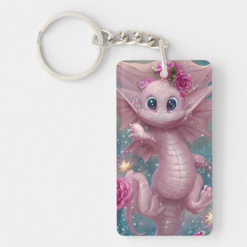 Pink Baby Dragon  Keychain