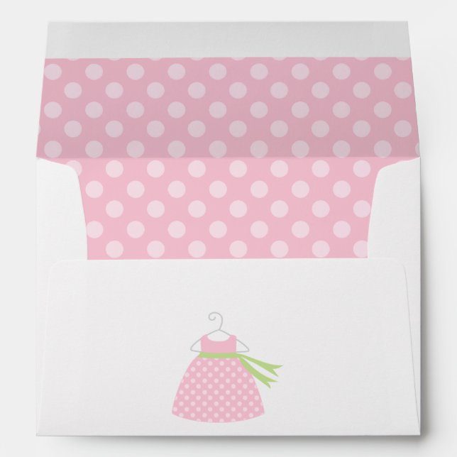 Pink Baby Dress Baby Shower Envelope (Back (Bottom))