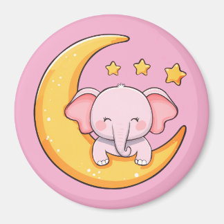 Pink baby elephant magnet