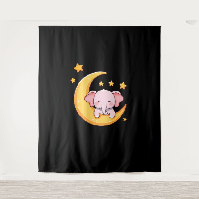 Pink baby elephant tapestry (Front)