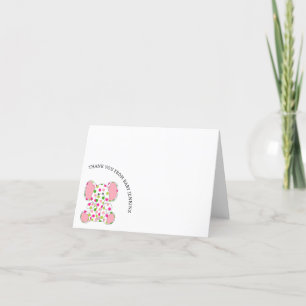 Pink Baby Elephant Thank You Card