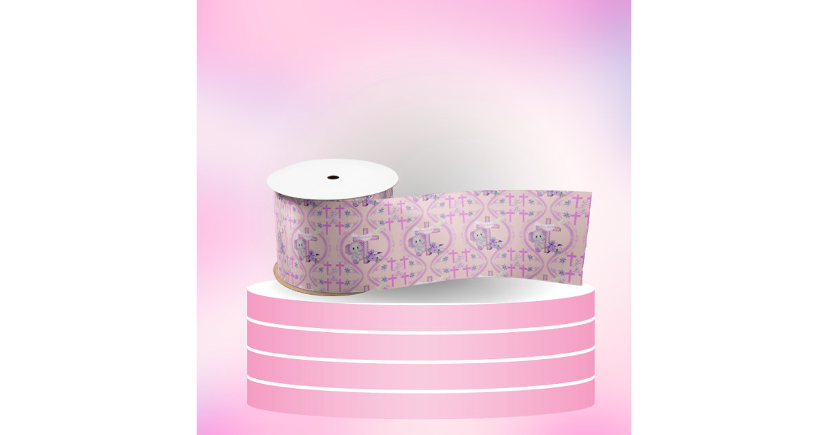 Pink Checkered Satin Ribbon, Zazzle