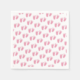 Pink Baby Feet Baby Shower Napkins