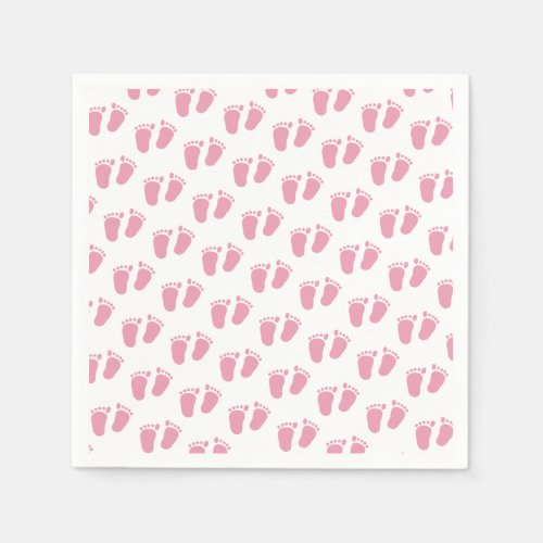 Pink Baby Feet Baby Shower Napkins