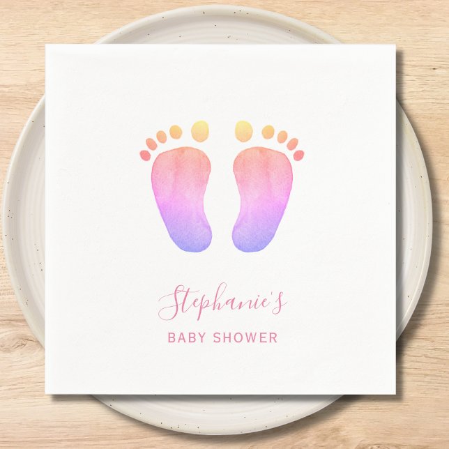 Pink Baby Feet Baby Shower Napkins (Creator Uploaded)