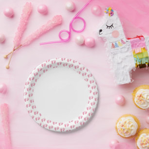 Pink Baby Feet Baby Shower Paper Plates