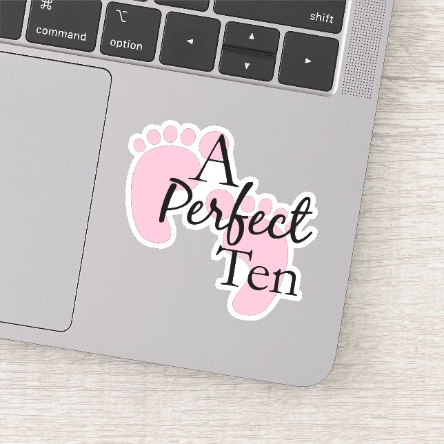 Pink Baby Foot Prints Die Cut Sticker Decal (Detail)