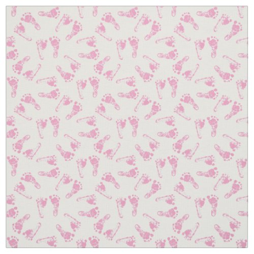 Pink Baby Footprint Pattern Fabric