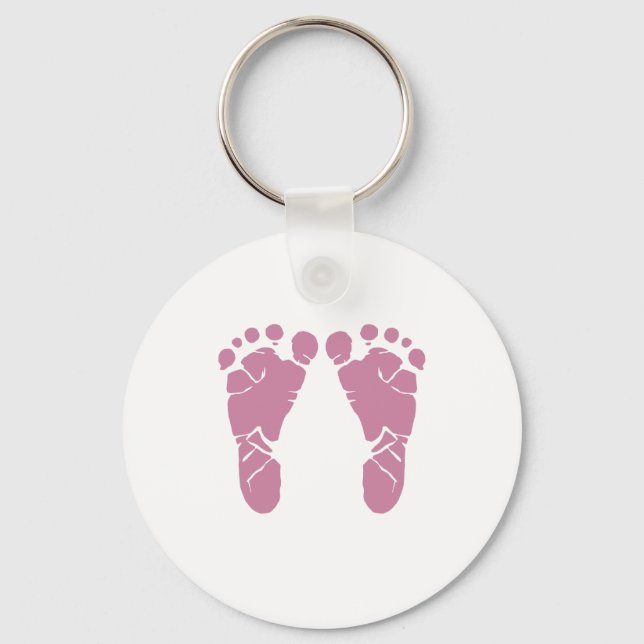 Pink baby footprints keychain (Front)