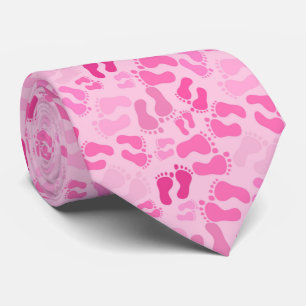 Pink Baby Footprints Neck Tie