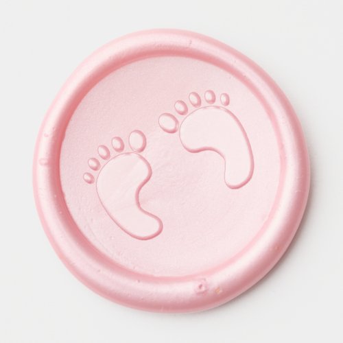 Pink Baby Footprints Wax Seal Sticker