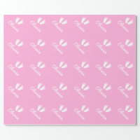 Cute Baby Footprints Pink Girl Theme Wrapping Paper Sheets