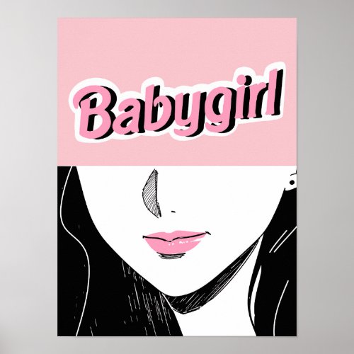 Pink Baby Girl Anime Poster