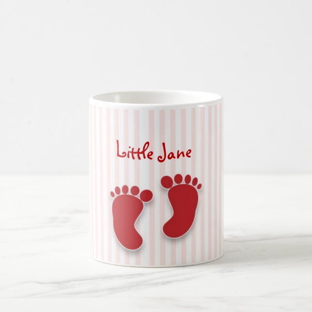 pink baby girl - baby shower favor coffee mug (Center)