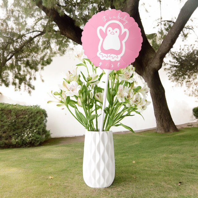 Pink Baby Girl Balloon (girl baby penguin balloon,birthday party balloon,baby shower decoration,kid birthday party supplies)