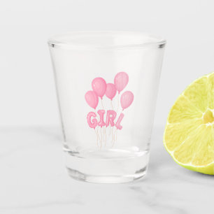 Pink Baby Girl Balloon Celebration - Cute Nursery Shot Glass
