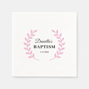 Pink Baby Girl Baptism Napkins