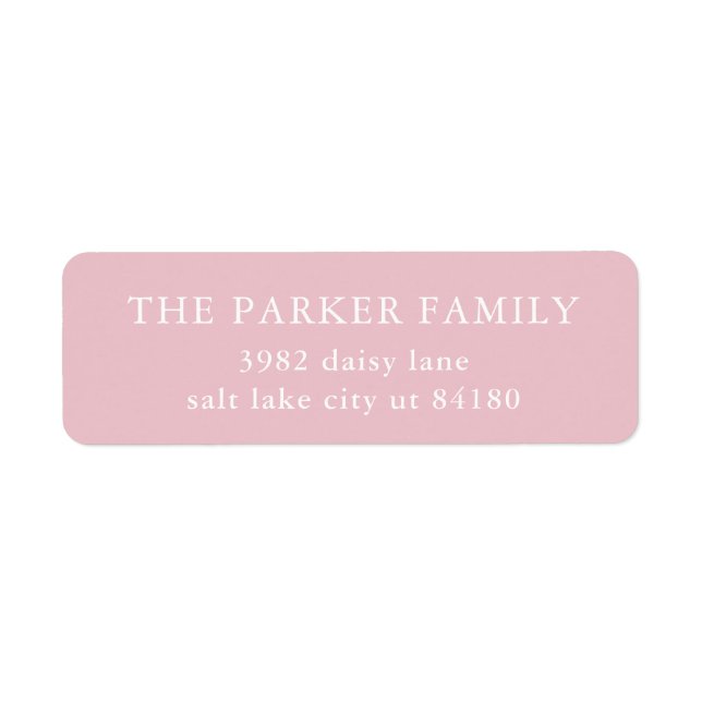 Pink Baby Girl Birth Announcement Envelope Label (Front)