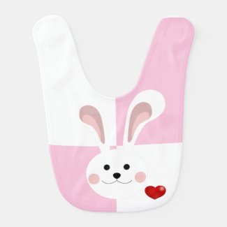 Pink Baby Girl Bunny Bib