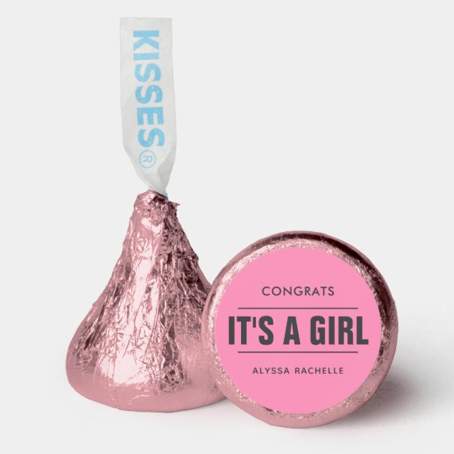 Pink Baby Girl Congrats Hershey®'s Kisses® (Front)