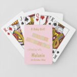 Pink Baby Girl Custom Baby Shower Playing Cards at Zazzle
