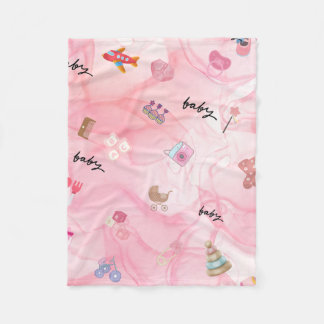 Pink Baby Girl | Cute Baby Shower Fleece Blanket
