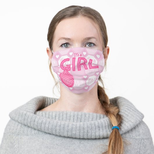 Pink Baby Girl Face Mask (Worn)
