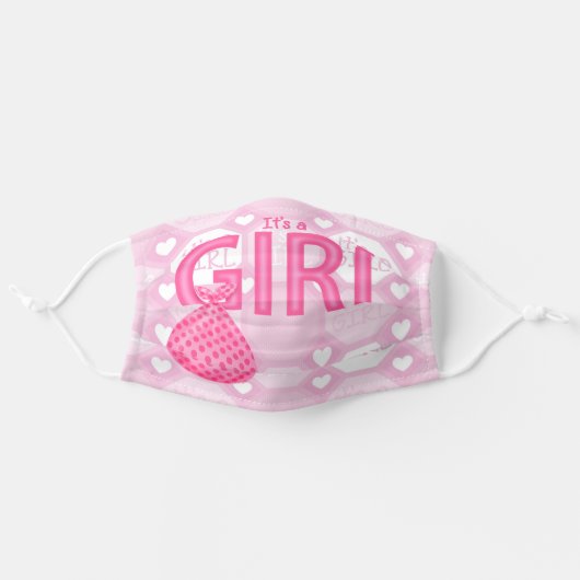 Pink Baby Girl Face Mask (Front, Unfolded)